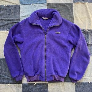 vintage patagonia fleece full zip 90s royal purple XS